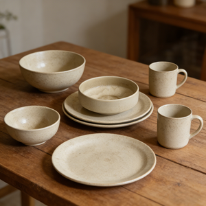 Vajilla de Cerámica Reactiva Personalizada con Formas Irregulares Convencionales para Juegos de Comedor de Porcelana de Alta Temperatura para Hoteles - Product Image 1