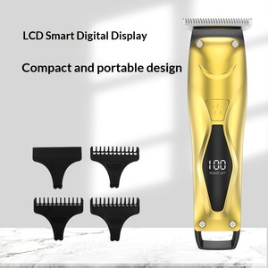 Mini tondeuse à cheveux sans fil avec tête en acier inoxydable, écran LCD, rechargeable 1000 mAh, sans dommages, pour barbiers et coupe de barbe - Product Image 1