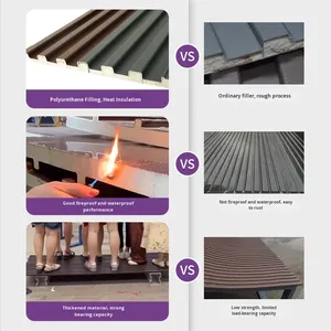 Panneaux en <span class=keywords><strong>aluminium</strong></span> ignifuges et isolants thermiques de grande taille, gris contemporain, à double couche, tuiles de toit en alliage d'<span class=keywords><strong>aluminium</strong></span>, nouveauté - Product Image 4