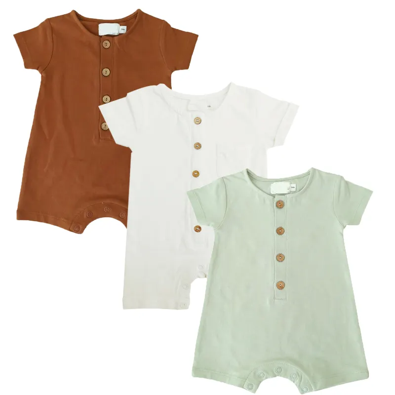 Vente en gros de vêtements pour bébés grenouillères d'été à manches courtes pour bébés