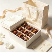 Boîte d'emballage de luxe en gros pour dattes, boîte cadeau en carton personnalisée avec couvercle et base imprimés pour l'emballage de desserts du Moyen-Orient