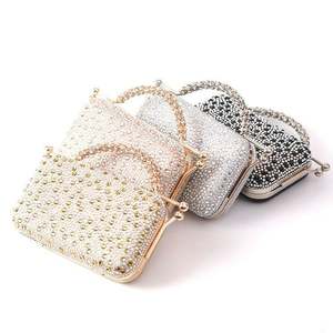 Вечерняя сумочка-клатч для женщин, блестящая сумочка с цепочкой из страз для свадьбы и вечеринки - Product Image 1