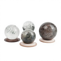 Esfera de Cristal Fantasma Blanco Natural, Bola de Cristal Pulida, Globo de Piedra Preciosa para Decoración del Hogar, Colección de Regalos