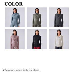 Veste de sport à capuche zippée intégrale pour <span class=keywords><strong>femme</strong></span>, coupe ajustée, avec poche, personnalisable avec logo, idéale pour le yoga et les activités de plein air - Product Image 3