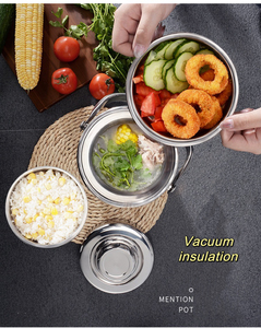 Contenitore Termico per Pranzo a 3 Strati a Forma di Tamburo, Scatola Tiffin in Acciaio <span class=keywords><strong>Inox</strong></span> da 2L, <span class=keywords><strong>Portavivande</strong></span> per Regalo - Product Image 6