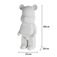 Résine blanche bricolage tirelire ornement bloc embryon fluide ours artisanat enfants motif Animal jouets en gros banquier ornement