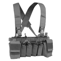 Gilet tactique léger et portable en denim US VE-88 avec pochette pour chargeur 9 mm à quatre cellules et poches de rangement utilitaires