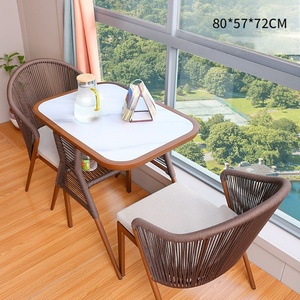 Juego de Muebles de Balcón para 2 Personas, Ahorra Espacio, 3 en 1, Muebles de Patio, Mimbre de Ratán Sintético, Juego de Muebles de Jardín - Product Image 6