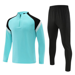Conjunto de chándal para correr de alta calidad, chándal de fútbol para <span class=keywords><strong>hombre</strong></span> con logotipo personalizado, traje de entrenamiento de fútbol con media cremallera para correr al aire libre - Product Image 5