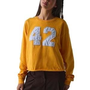 Camiseta extragrande de manga larga personalizada para mujer con bordado, ajuste holgado ecológico para el verano - Product Image 1