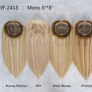 Wholesale European Russian Virgin Human Hair Pieces Mono Top Base Alopecia Monofilament Female Woman Hair Topper - Product Image 1