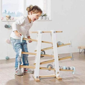 Giocattolo di rampa per bambini in legno con Mini auto da corsa giocattolo educativo per bambini gioco di legno auto da corsa mobili per bambini costruzione di veicoli a colori - Product Image 2
