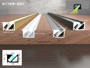 Perfil de Luz LED Lineal Empotrable para Muebles de Gabinete, Aluminio T5 con Vista Lateral de 45 Grados y Superficie con Recubrimiento en Polvo - Product Image 2