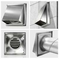 Hotte d'extraction murale carrée en acier inoxydable, étanche, avec grille d'aération à 45 degrés, garantie 1 an, pour cuisine et salle de bain