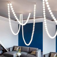 Lustre en perles de luxe pour villa, salon duplex, hall d'hôtel et vitrine de salle de vente