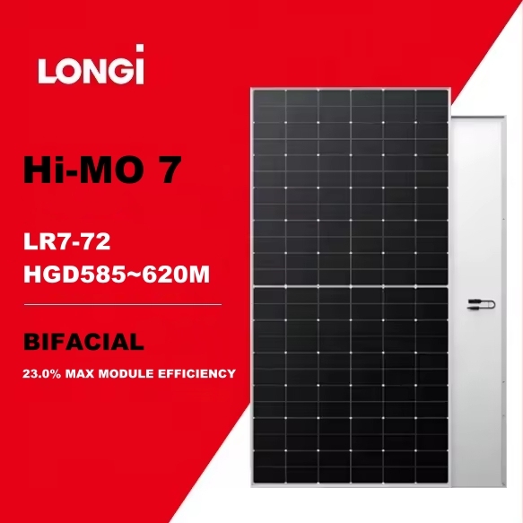 Factory Direct Longi Hi-Mo7 Solar Panel 615W 610W 605W 23.0% MAX MODULE EFFICIENCY HGD Technology N-Type PERC Topcon Industrial
