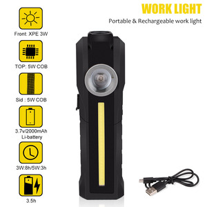 <strong>Multi-Function</strong> Portable Rotating 3W COB Handheld <strong>Work</strong> Lamp Camping Car Inspection Spotlight Quality Rechargeable <strong>Work</strong> <strong>Light</strong> - Product Image 3