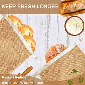 Algodón reutilizable para bolsas de pan de cera de abeja para mantener fresco - Product Image 5