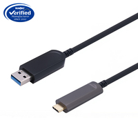 Kabel Data Pengisian Cepat Baru 10m 20m 30m USB Fleksibel Tipe A ke Tipe C USB3.1 Gen 2 10Gbps AOC Kabel USB Serat Optik Aktif
