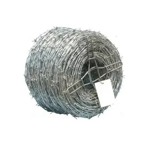 Lowes价格高品质50千克带刺铁丝网每卷价格/镀锌带刺铁丝网不锈钢倒刺铁丝网围栏卷