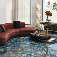 Dalle de pierre frittée en granit artificiel bleu étincelant 1600x3200mm, finition polie 12mm, pour revêtement de sol de salon