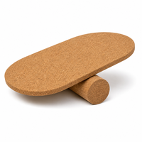 Planche d'équilibre en bois naturel, planche d'équilibre pour le yoga, la remise en forme, l'entraînement de la force du tronc, utilisation à domicile ou en salle de sport