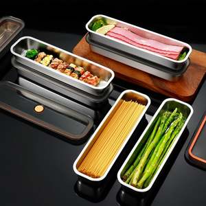 Stainless Steel Freshness Box with Lid Bacon Tray Suitable for Storing Meat Fruits Vegetables and Breakfast Items - Product Image 4