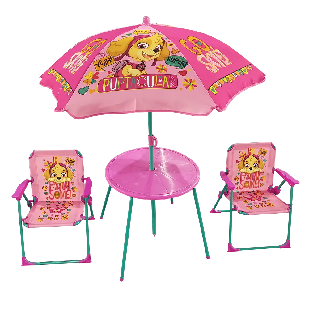 Conjunto de jardim das crianças populares mesa e cadeira com guarda-chuva