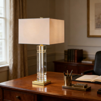 Lampe de chevet de luxe pour salon, chambre à coucher, hôtel, décoration avec accents dorés - Lampe de table moderne en cristal