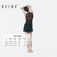 Baiwu - Top de Ballet para Mujer, Negro, Sin Mangas, Malla Elástica, Camiseta de Entrenamiento 126111269