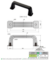 SK4-0013-PN01 Gagang ABS Tahan Beban Berat Warna Hitam untuk Peralatan Audio atau Kabinet Listrik, Kotak, Pintu & Gagang Jendela