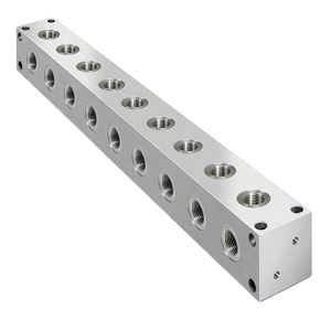 Изготовленные на заказ компоненты гидравлического коллектора из алюминия и нержавеющей стали с ЧПУ, 2 станции, входные сервисные порты 1/4 BSP - Product Image 5