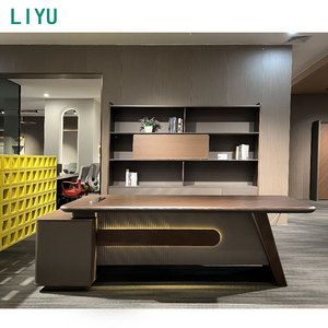 Escritorio Ejecutivo Liyu de Lujo Ligero con Estante, Escritorio de Oficina Moderno y Sencillo para Gerente <span class=keywords><strong>General</strong></span>, Escritorio de Trabajo para Gerente de Oficina - Product Image 1
