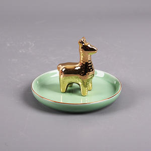 रचनात्मक आयोजक ट्रे थोक सोने कुत्ते चीनी मिट्टी की अंगूठी कान की बाली धारक गहने धारक - Product Image 5