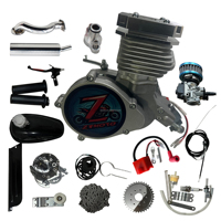 Motore a benzina Ztmoto con cilindro rivestito in Nikasil per biciclette a 2 tempi, set motore MZ65 con scarico silenzioso, carburatore PHBG21mm, 85cc di potenza.
