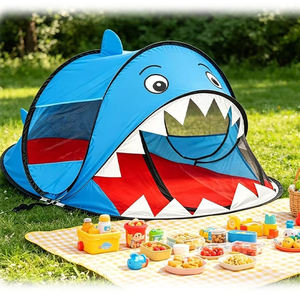 Tienda de juegos de tela para niños con diseño de animales de dibujos animados, plegable, portátil, para interior y exterior, con bolsa de transporte, dinosaurio, unicornio, tiburón, oso, casa de juegos para niños pequeños - Product Image 2