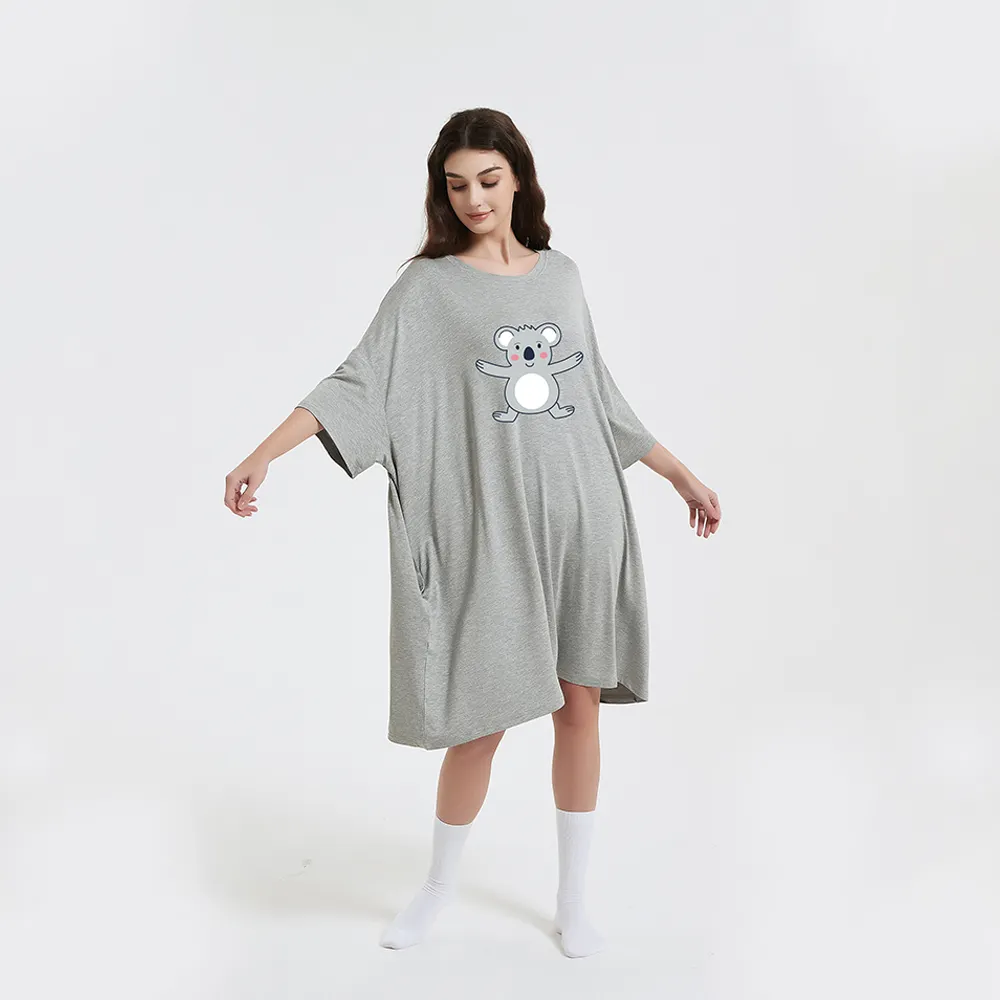 Nightgowns for Women Soft Bamboo Pajamas Long Sleeve Night Oversize T-Shirt Comfortable Sleepwear Sleep Dress sleep tee