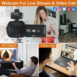 Meilleure vente Caméscope vidéo 6K avec zoom numérique 18X, écran tactile 4,0 pouces, WIFI, 64MP, vision nocturne IR, caméra de vlog pour YouTube - Product Image 4