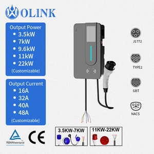 <span class=keywords><strong>Borne</strong></span> de <span class=keywords><strong>recharge</strong></span> murale OLINK IP54 à charge <span class=keywords><strong>rapide</strong></span>, nouvelle station de <span class=keywords><strong>recharge</strong></span> AC pour véhicules électriques 22 kW, usage domestique ou commercial, courant nominal 32 A - Product Image 1