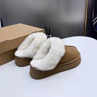 Sepatu Desainer Grosir 2026, Fashion Musim Dingin, Boots Salju Platform Bulu Lucu, Sandal Kulit Asli Bagian Atas Pergelangan Kaki