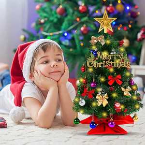 Árbol de Navidad Artificial Rojo Personalizable con Luces, Bolas y Lazos para Decoración de Fiestas y Días Festivos en el Hogar - Product Image 2