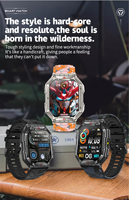 Reloj Inteligente KR82 2026 Unisex Android con Llamadas Bluetooth, Brújula, Resistente al Agua, Monitor de Oxígeno en Sangre, Frecuencia Cardíaca y Rastreador de Actividad Física para Deportes al Aire Libre