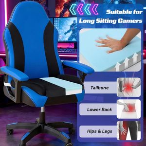 Cojín para Silla de Juego, Cojín para Respaldo, Extra Grande y Ancho, Espuma Viscoelástica, Correa Larga, para Estar Sentado <span class=keywords><strong>por</strong></span> Tiempo Prolongado, Terciopelo Negro, Extraíble y Lavable - Product Image 2