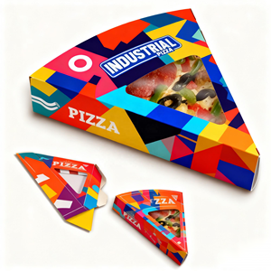 Emballage pour tranche de pizza individuelle à deux niveaux en forme de <span class=keywords><strong>triangle</strong></span> de 9 pouces, boîte à tranche de pizza individuelle en papier artisanal personnalisée - Product Image 2