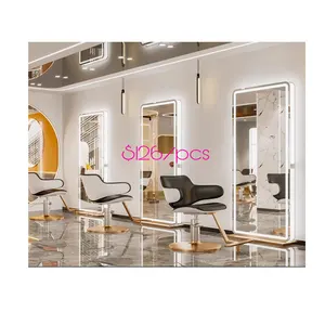 Nhà Máy Làm Đẹp Cung cấp Thẩm mỹ viện ghế và gương đặt trạm salon tóc với gương LED ánh sáng trực tuyến bán buôn