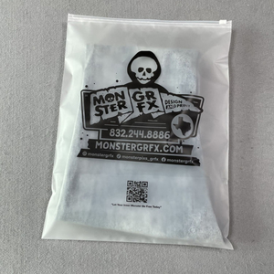 Bolsas con cremallera personalizadas para embalaje de ropa, venta al por mayor, bolsas de plástico para camisetas, bolsa de ropa esmerilada con logotipo, impresión de código QR - Product Image 3