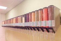 Distributeur de nourriture en vrac ECOBOX pour noix de cajou, pistaches, graines, céréales, bac à gravité, distributeur de nourriture en plastique, distributeurs de bonbons pour les magasins