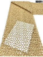 Tela de encaje de lavanda elegante de Ecuador, tela de encaje bordada con cuentas de color marfil de Colombia para vestidos de novia de Dubái, tela de red.