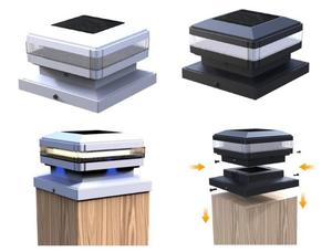 Lumière solaire de barrière de chapeau de poteau de cour de jardin avec blanc/Warmwhite + Bule/vert avec l'antonomie de long temps - Product Image 3