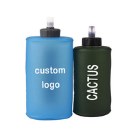 Gourde souple pliable écologique pour enfants, personnalisable avec logo, 150 ml, 300 ml, 500 ml, réutilisable, en TPU, pour le sport et la course en extérieur